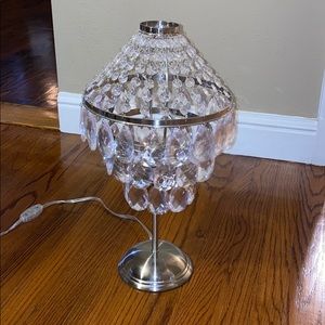 Silver and acrylic table lamp
